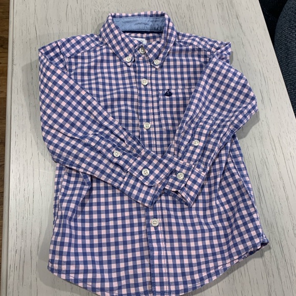 Carter's Kids Gingham Button Down Shirt / Children’s Place Jean - Picture 2 of 10